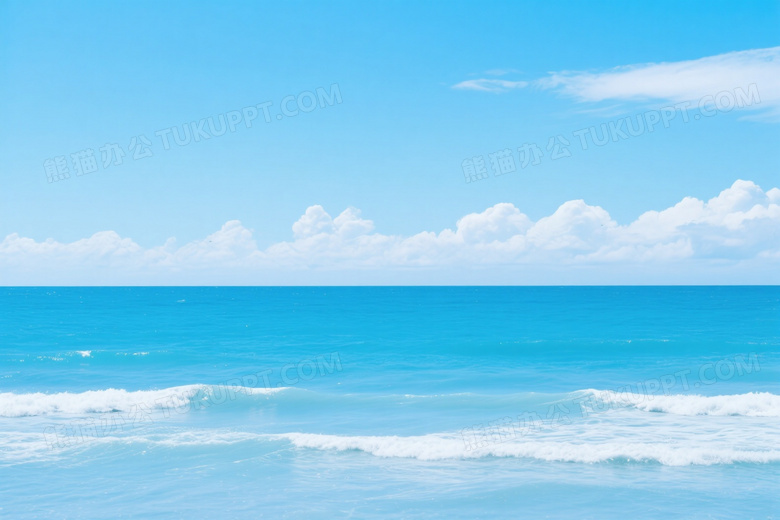 海天交界波浪云影高清图片