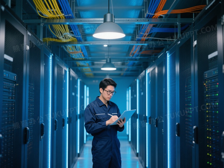 技术员数据中心记录笔记本图片