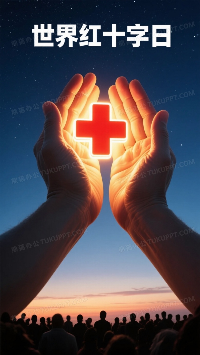 巨掌托举红十字标志图片