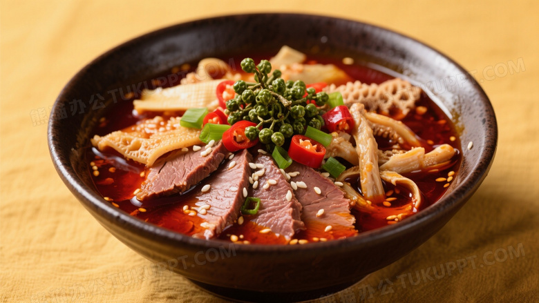 川味夫妻肺片俯拍特写图片