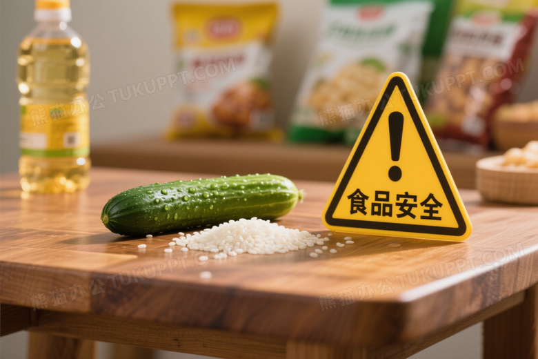 黄瓜白米与食品安全警示牌图片