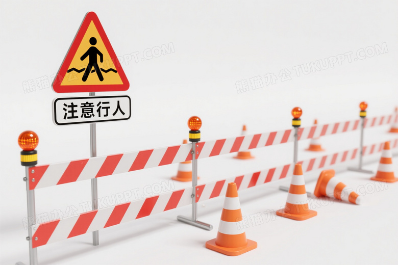 道路施工警示设施高清图片