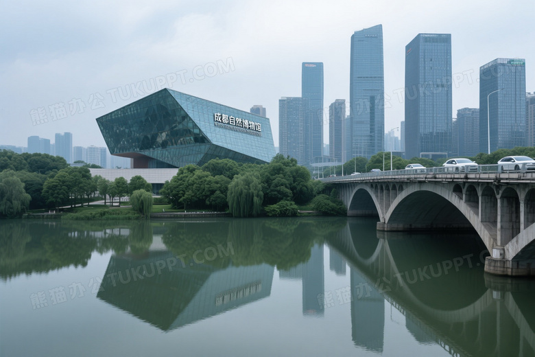 成都自然博物馆河景建筑图片