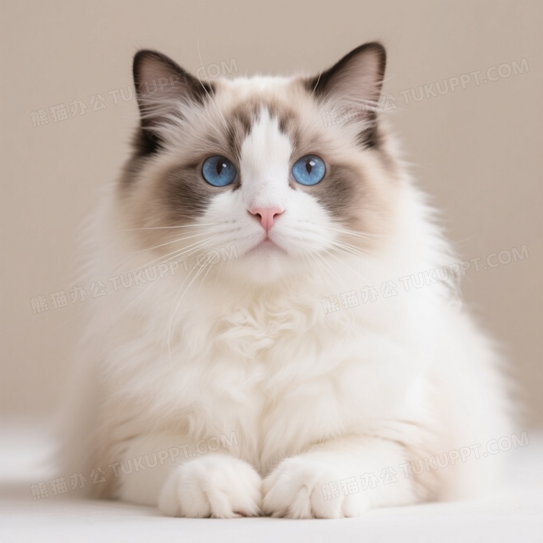 重点色布偶猫正面凝视柔光图片