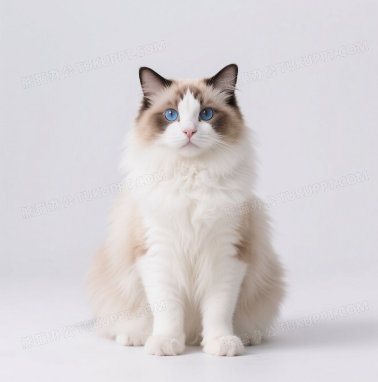 布偶猫端坐凝视柔光图片