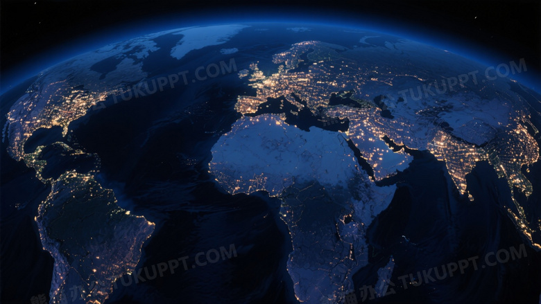 夜视卫星地球夜景灯光分布图片