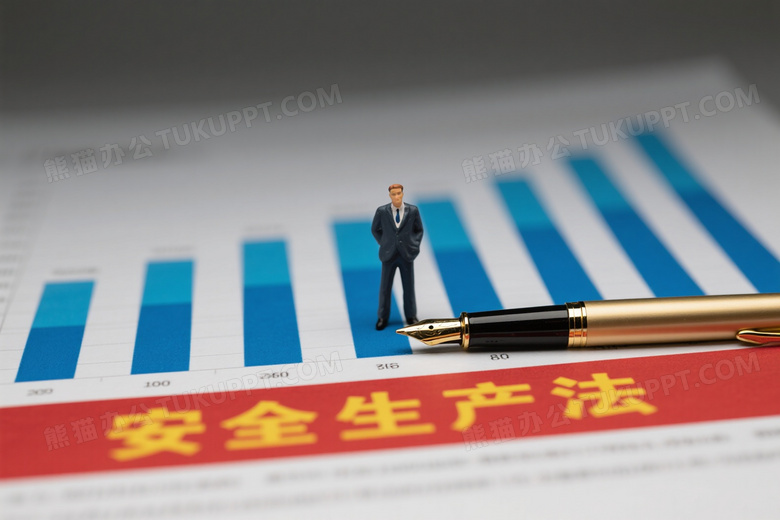 商务人偶立文件钢笔旁安全生产法图片