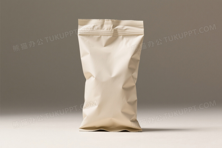 米色食品包装袋居中柔光图片