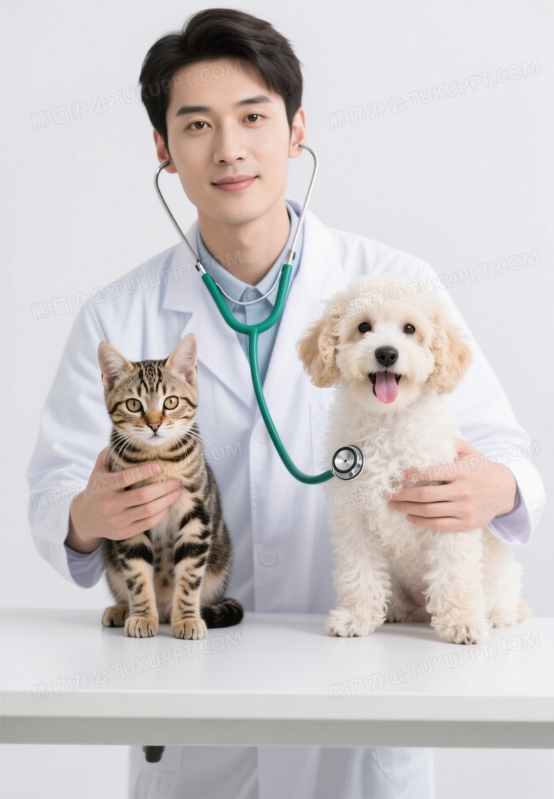 兽医托猫犬诊疗台前柔光图片
