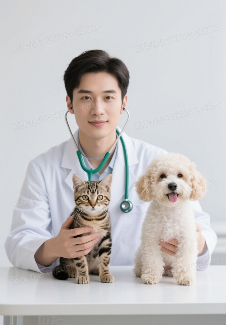 兽医托猫犬诊疗台前柔光图片