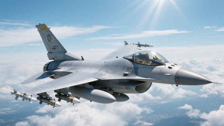 F16战斗机云层高速飞行图片