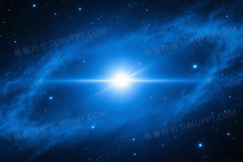 蓝白恒星闪耀星际尘埃图片