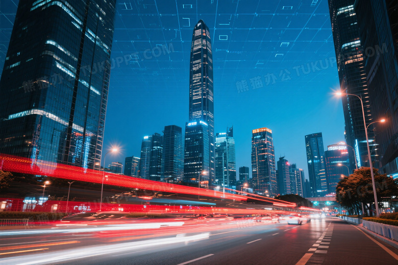 深圳平安金融中心夜景长曝图片