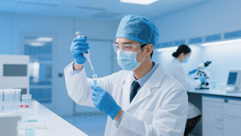 科研人员移液操作特写图片