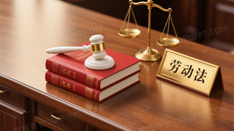 法官桌法律书籍与法槌静物图片