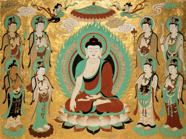 敦煌唐代佛像壁画高清图片