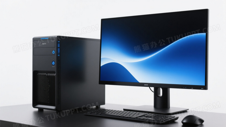 黑色电脑设备纯白背景高清图片