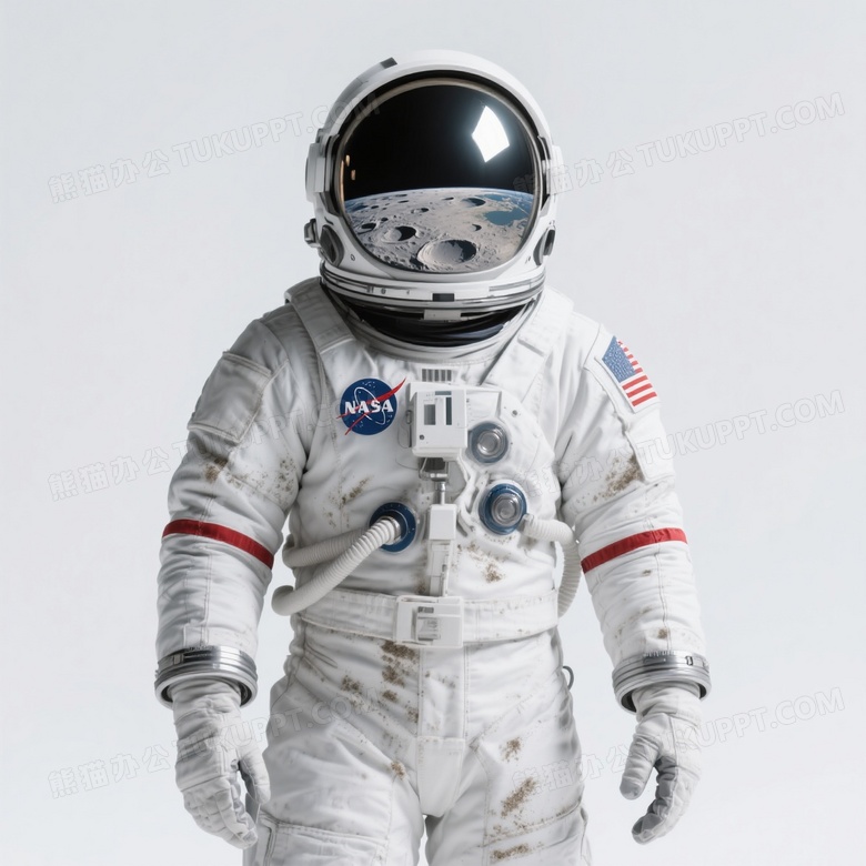 NASA宇航员月面反射影像图片