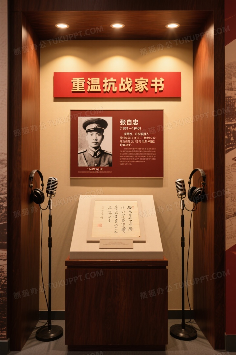 抗战家书展墙陈列高清图片