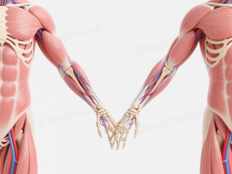 人体四肢肌肉血管骨骼3D图