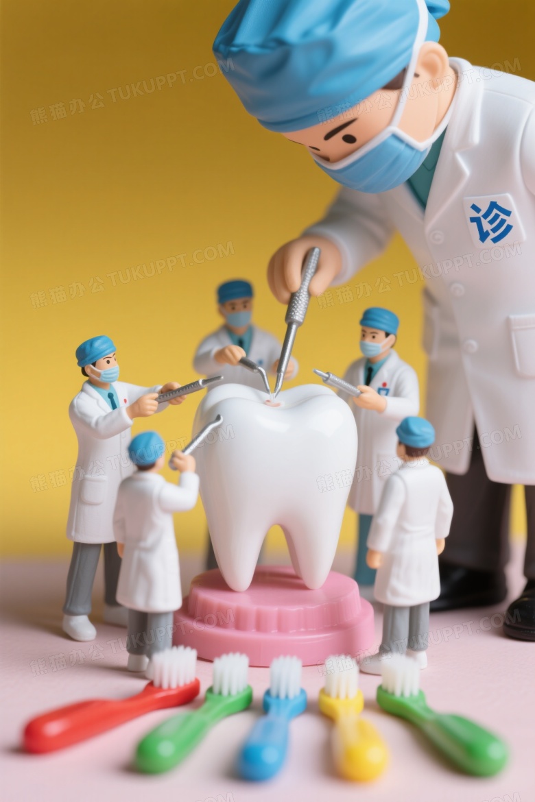 微型医生诊疗牙齿模型图片