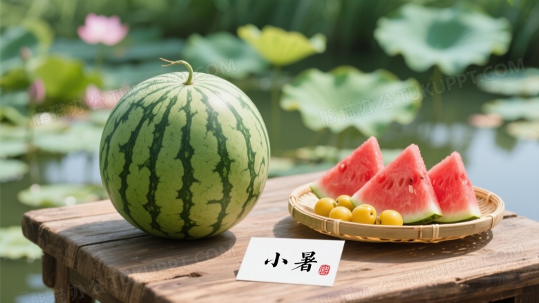 西瓜小暑节气静物图片