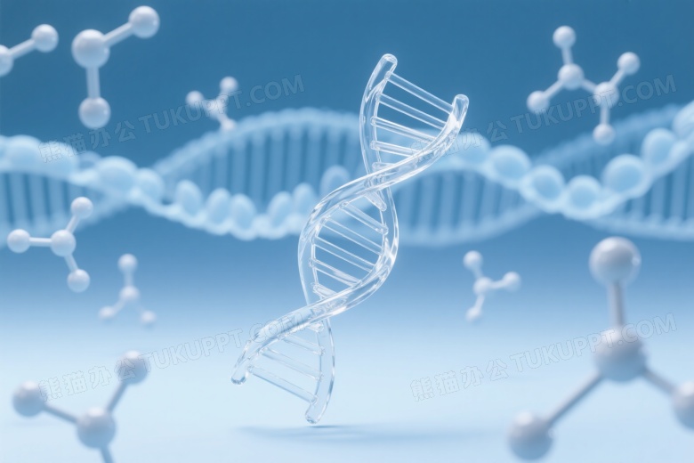 玻璃DNA双螺旋悬浮分子结构图片