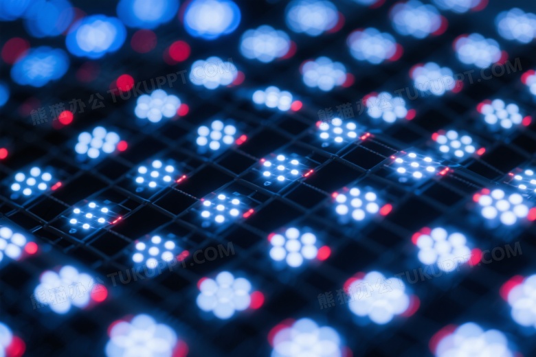 LED点阵屏蓝白渐变特写图片