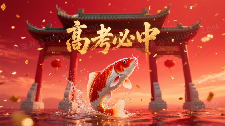 红白锦鲤跃水高考必中图片