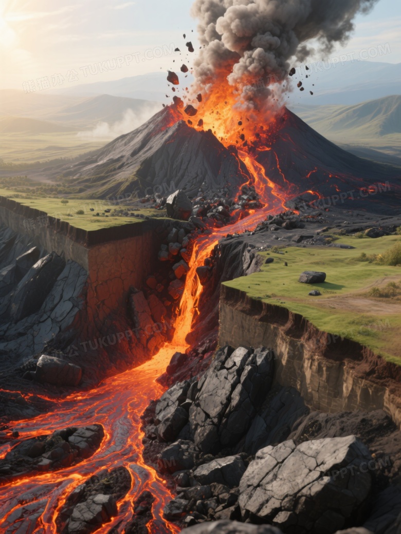 火山喷发剖面动态过程图片