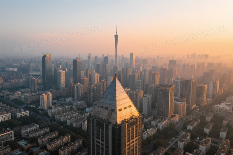 超大城市天际线俯拍图片