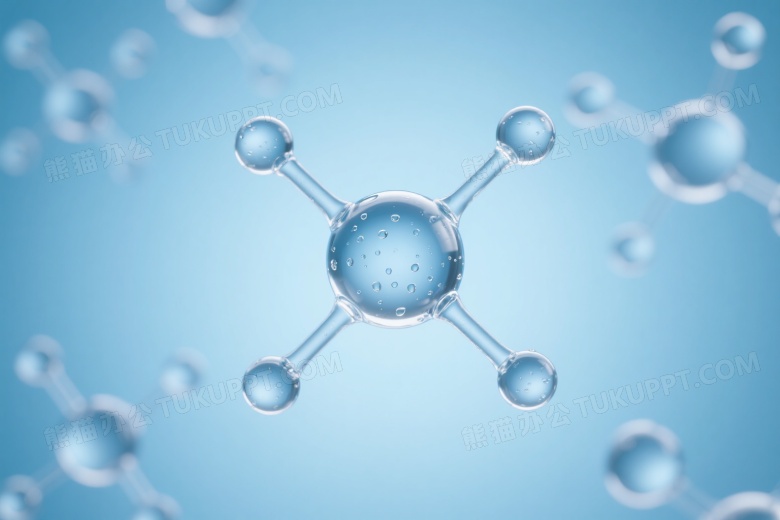 水分子结构模型悬浮高清图片