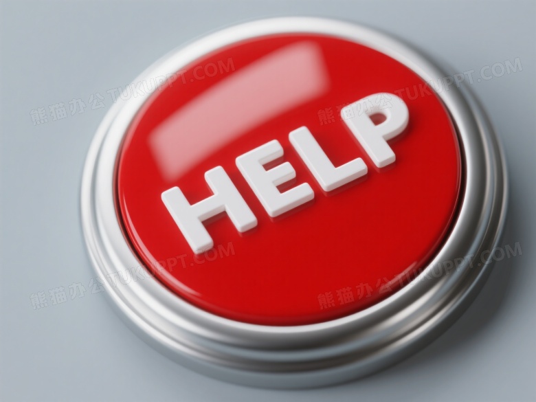 红色HELP按钮特写图片