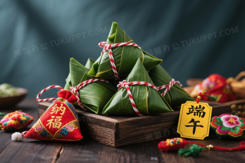 粽子香囊堆叠柔光图片