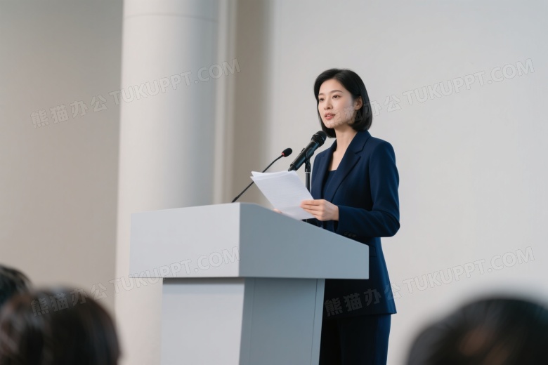 亚洲女性讲台发言高清图片