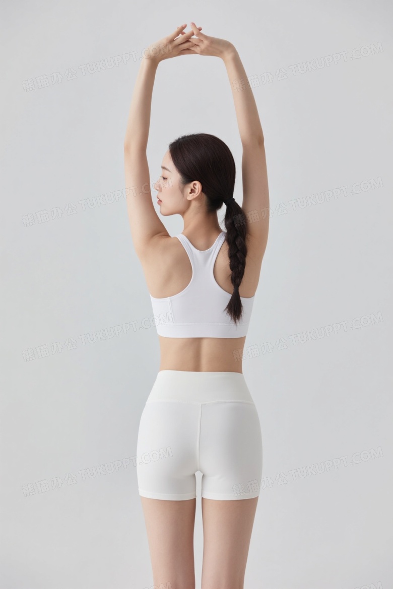 亚洲女性拉伸动作高清图片