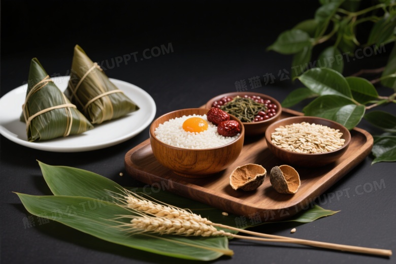 端午食材俯拍柔光图片