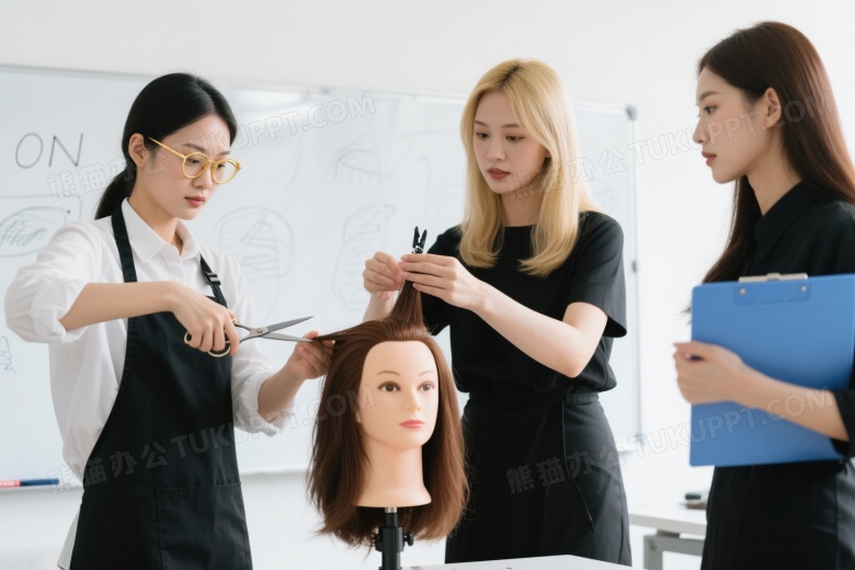 美发培训师教学示范图片