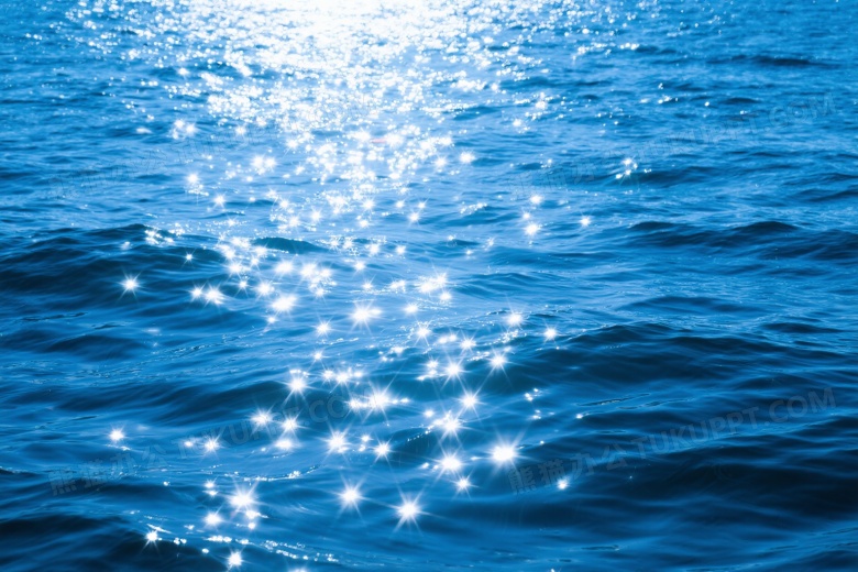 深蓝海面星芒高光摄影图片