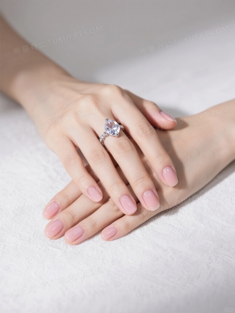 亚洲女性美甲特写柔光图片