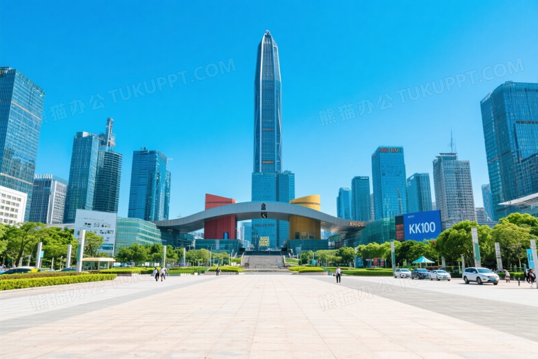 深圳市民中心广场广角远景图片