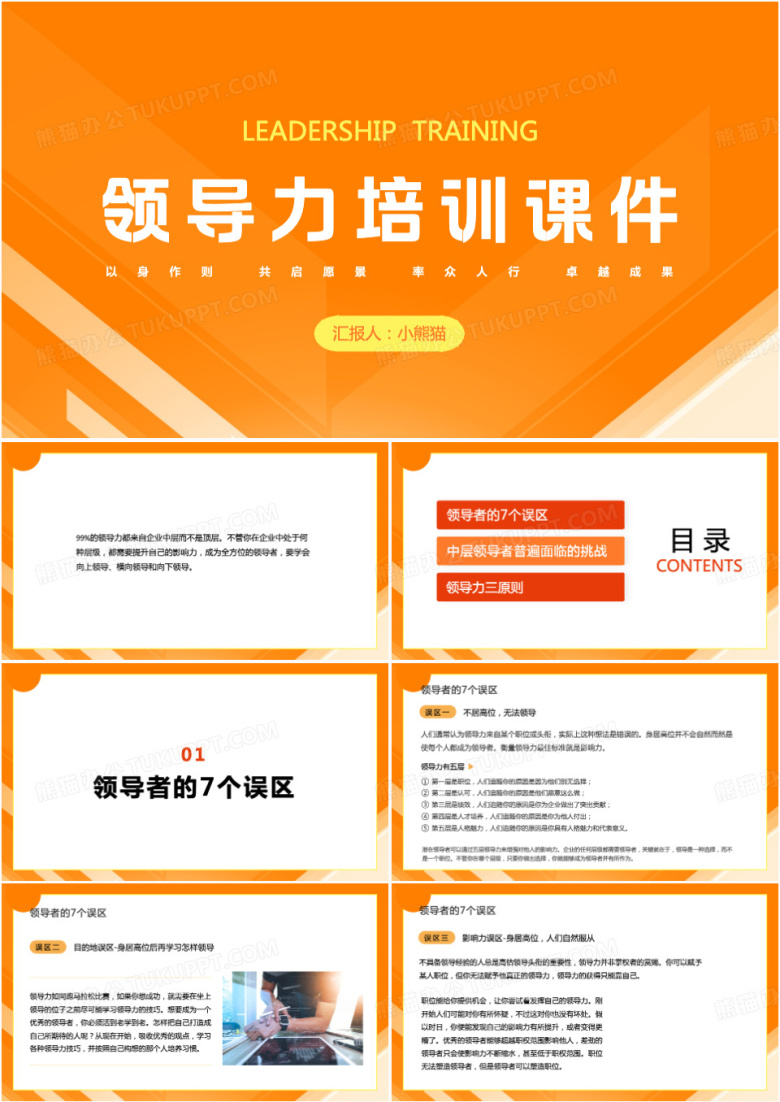 企业员工培训360度领导力培训PPT模板