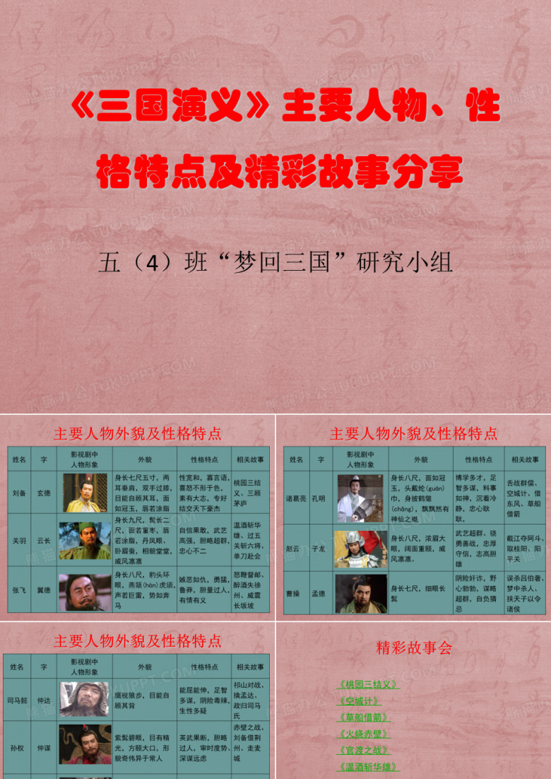 三国演义》主要人物 性格特点及精彩故事