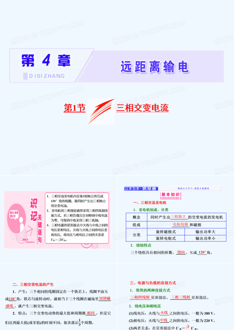 2020-2021学年高中物理 第4章 远距离输电 第1节 三相交变电流课件 鲁科版选修3-2
