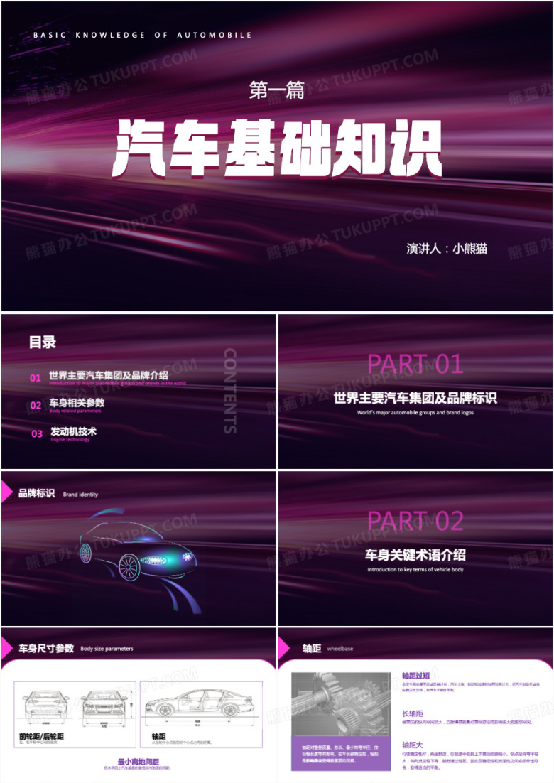 高端商务汽车基础知识课件PPT模板