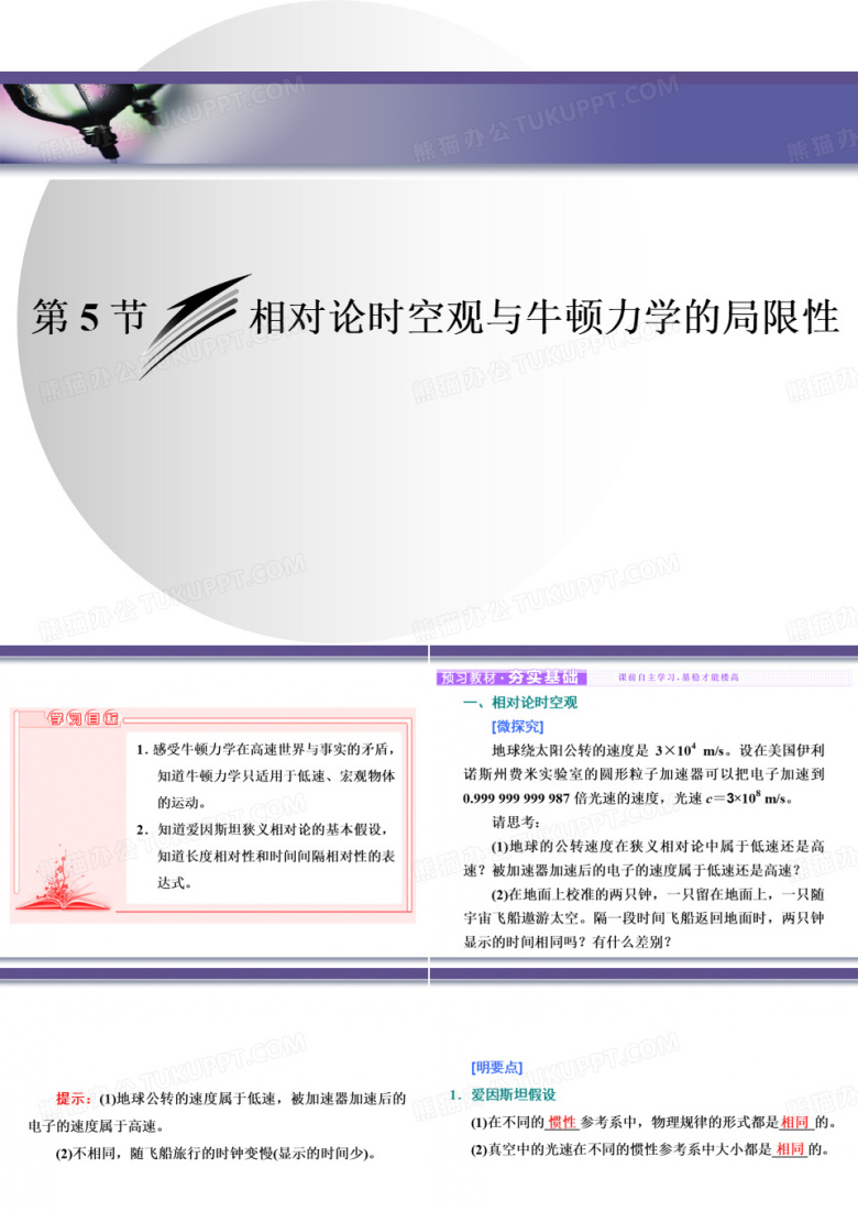 《相对论时空观与牛顿力学的局限性》课件 人教版1