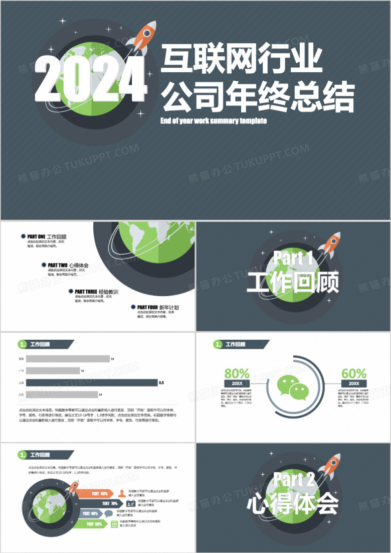 互联网行业公司年终总结PPT模板