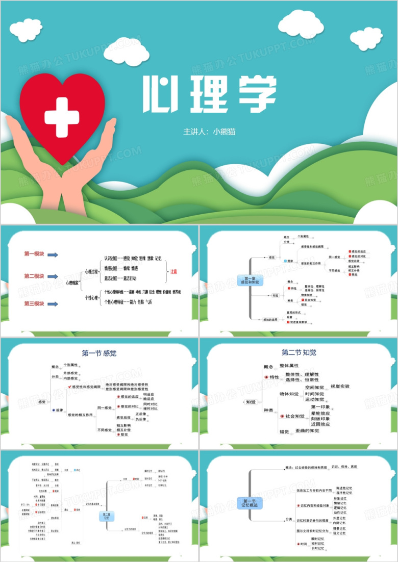 心理学动态班会PPT模板