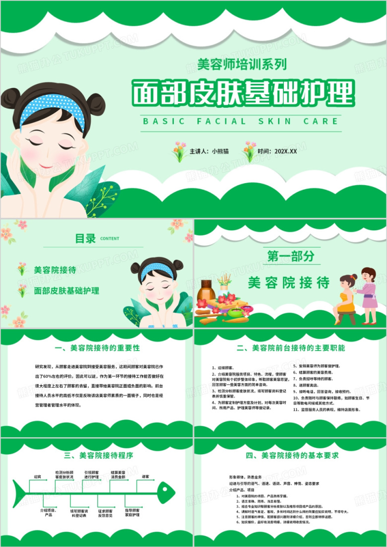 美容师培训系列面部皮肤基础护理PPT模板