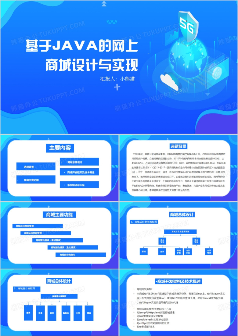 java的网上商城设计与实现PPT模板